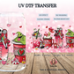 Nightmare Before Christmas Valentine's Day Cup Wrap - UV DTF Transfer for Cups - 16 oz Libbey Glass Decal