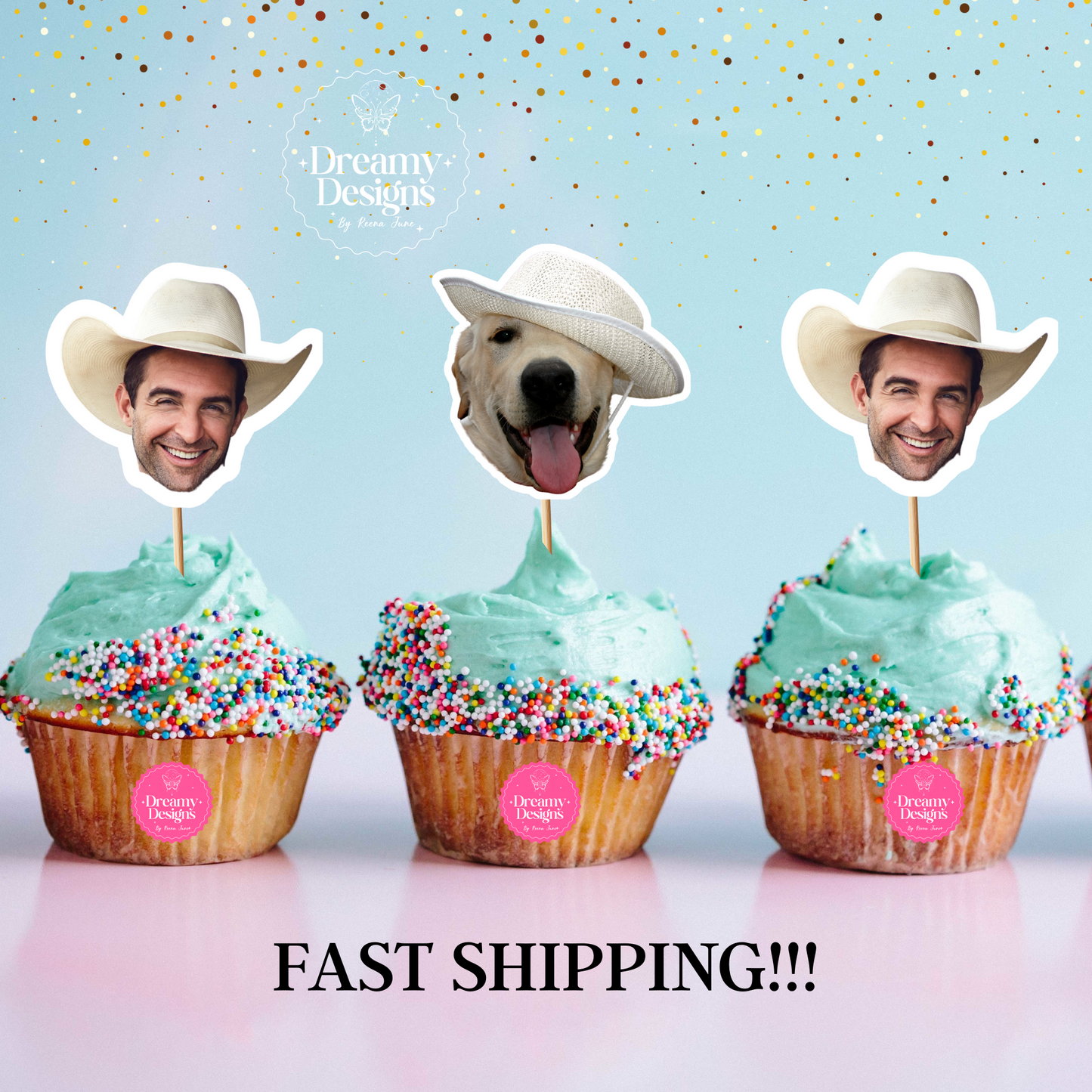 Face Cupcake Toppers, Custom Birthday Party, Cupcake Toppers, Party Decoration, Custom Face Cupcake Toppers, Photo Topper, Party Decor