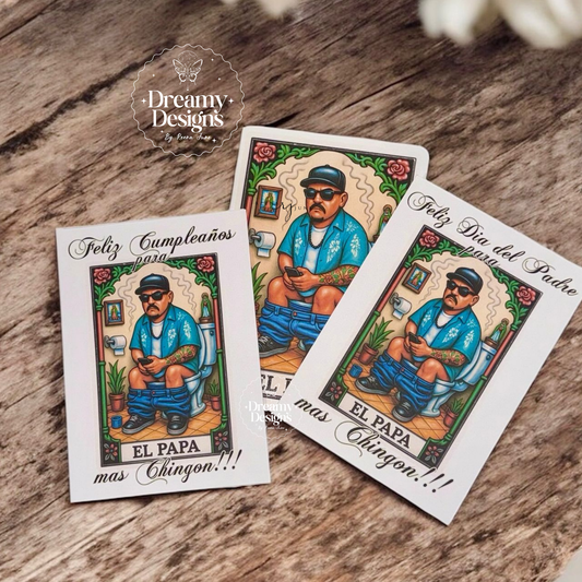 Loteria El Papá Spanish Greeting Card, Funny Cards, Regalos En Espanol, Gifts Ideas, Birthday Cards for Dad