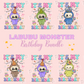 Labubu birthday file, Bubu Monster Birthday Shirt Digital Download, Labubu PNG, Labubu Doll Bundle