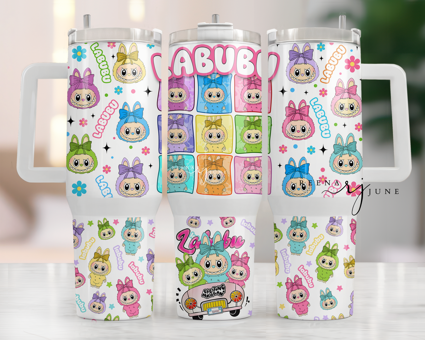 Labubu Monster 40oz Tumbler Sublimation Print - Labubu Doll Sublimation Print - Labubu Tumbler - Monster Cup Wrap