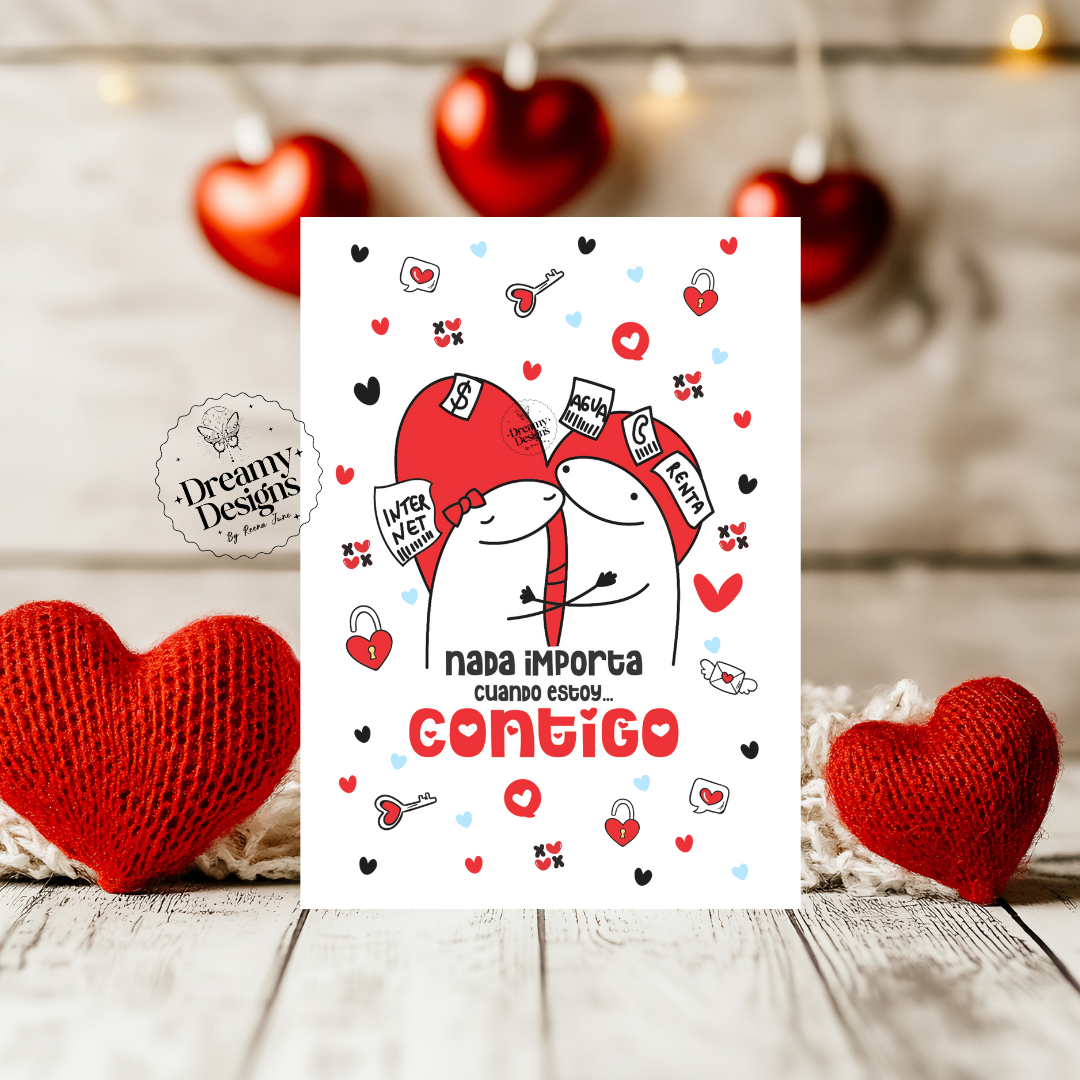 Funny Love Greenting Card in Spanish, Funny Gifts, Tarjeta En Espanol, Tarjetas Graciosas en Espanol. Spanish card