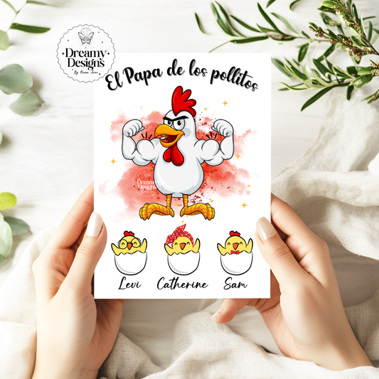 El Papa de Los Pollitos Tarjeta, Father's Day Card, Birthday Card, Father's Day Gifts, Gifts for Dad, Regalo para Papa, Dia del Padre