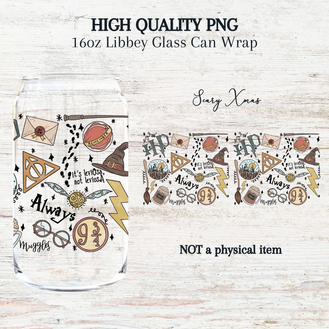 Harry Potter 16oz Libby Glass Wrap PNG