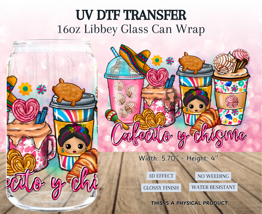 Cafecito y Chisme Frida Kahlos UV DTF Transfer - Waterproof Decal for Glass - Cafecito y Chisme Waterproof Sticker