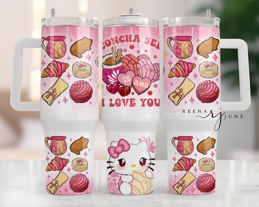 Kitty Conchas 40 oz tumbler wrap - Hello Kitty Concha Sublimation Transfer - Pan Dulce Tumbler Wrap - Conchas Cup Wrap