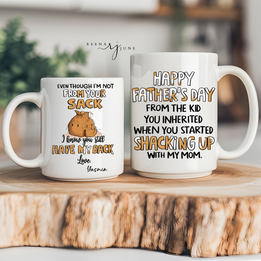 Personalized Step Dad Mug, Funny Step Dad Mug, Father's Day Gift, Funny Gift for Dad, Even Though I'm Not From Your Sack Mug, Coffee Mug
