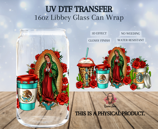 Virgencita de Guadalupe - Lady of Guadalupe Coffee UV DTF Transfer