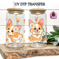 Corgi with Flowers UV DTF Transfer for 16 oz Libbey Glass | Floral Dog Cup Wrap | Waterproof Decal