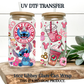 Stitch Cafecito y Chisme UV DTF Transfer - Funny Coffee Gossip Cup Wrap - Cup & Tumbler Sticker - Ready to Press Tumbler Decal