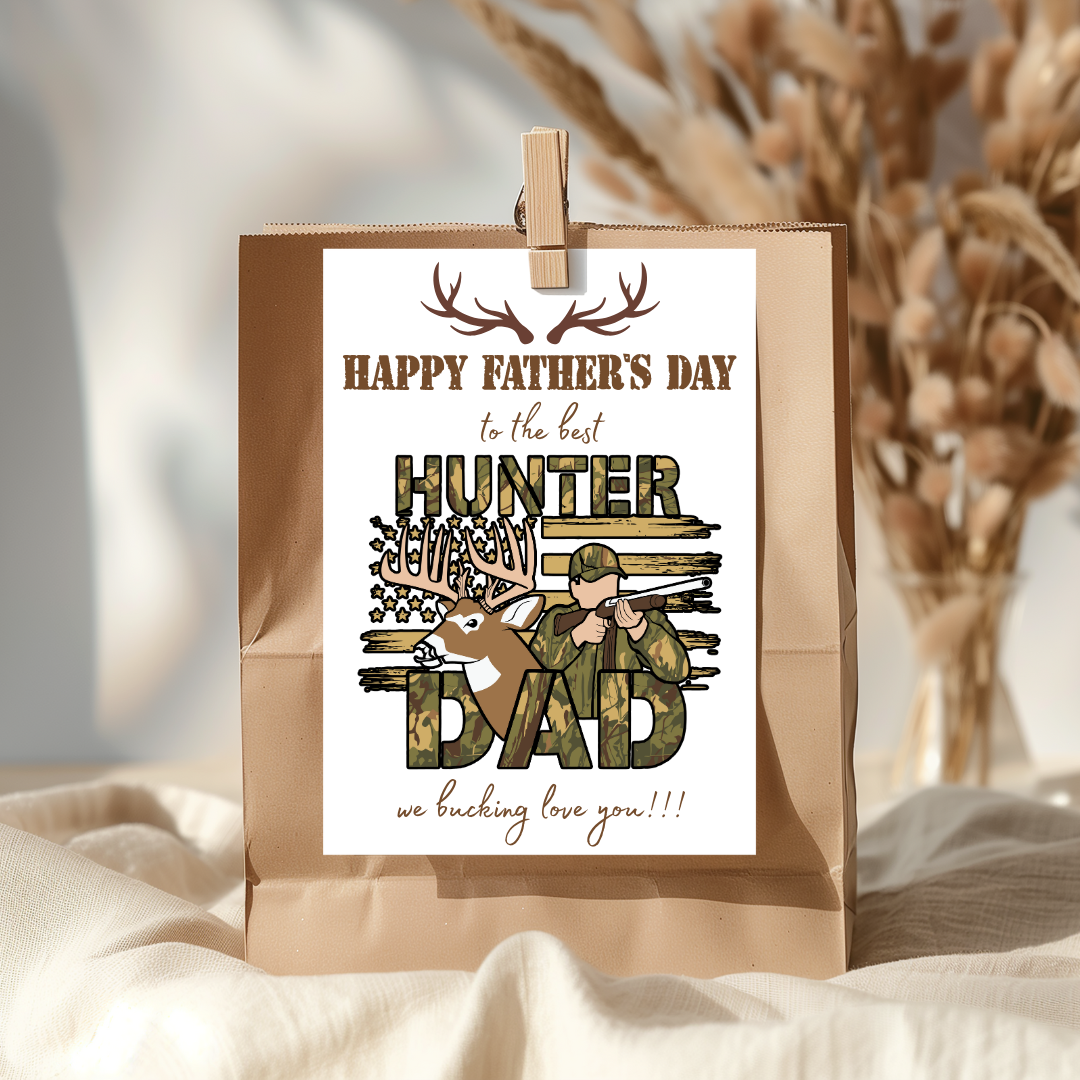Hunter Dad Greeting Card, Birthday Card, Father's Day Gifts, Gifts for Him, Best Dad Ever, Gift for Dad, Personalized Gifts, Custom Dad Gift