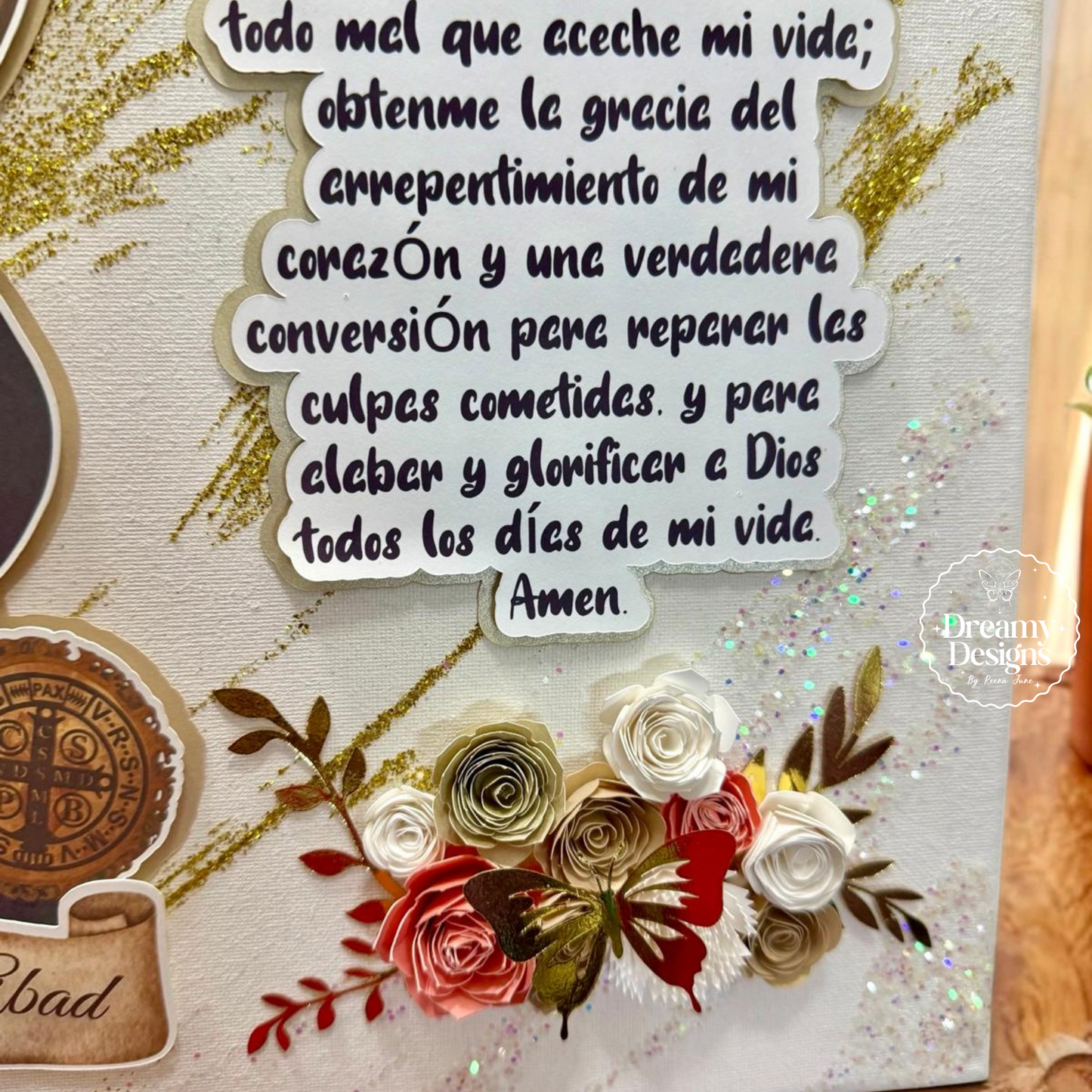 San Benito Canvas, Christian Wall Decor, Gifts Ideas, Regalos Para Mama, St Benedict Shadow Box, Gifts for Dad, Gifts for Mom, Canvas Art