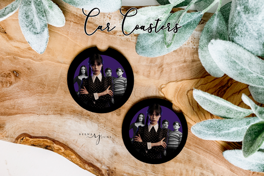 Wednesday Addams Car Coasters