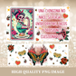 Chingona Catrina 40oz Tumbler Wrap Digital Download, Mexican Catrina Cup Wrap, Dia de Muertos Digital File, Mexican Png Image
