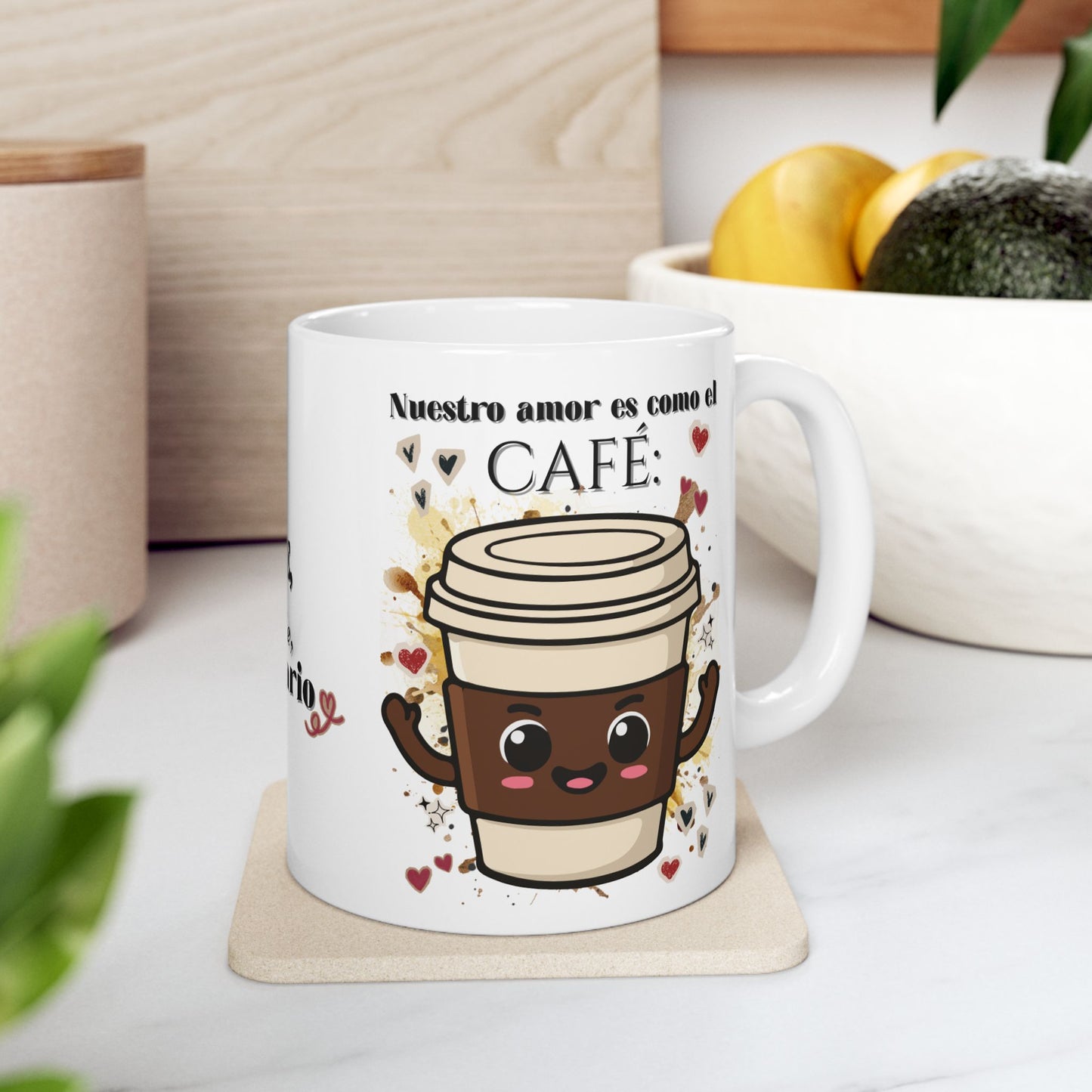 Nuestro Amor Es Como El Café Taza Romántica, Regalo Divertido en Español, Mug de Amor para Parejas, Anniversary Gifts, His/Hers Gifts