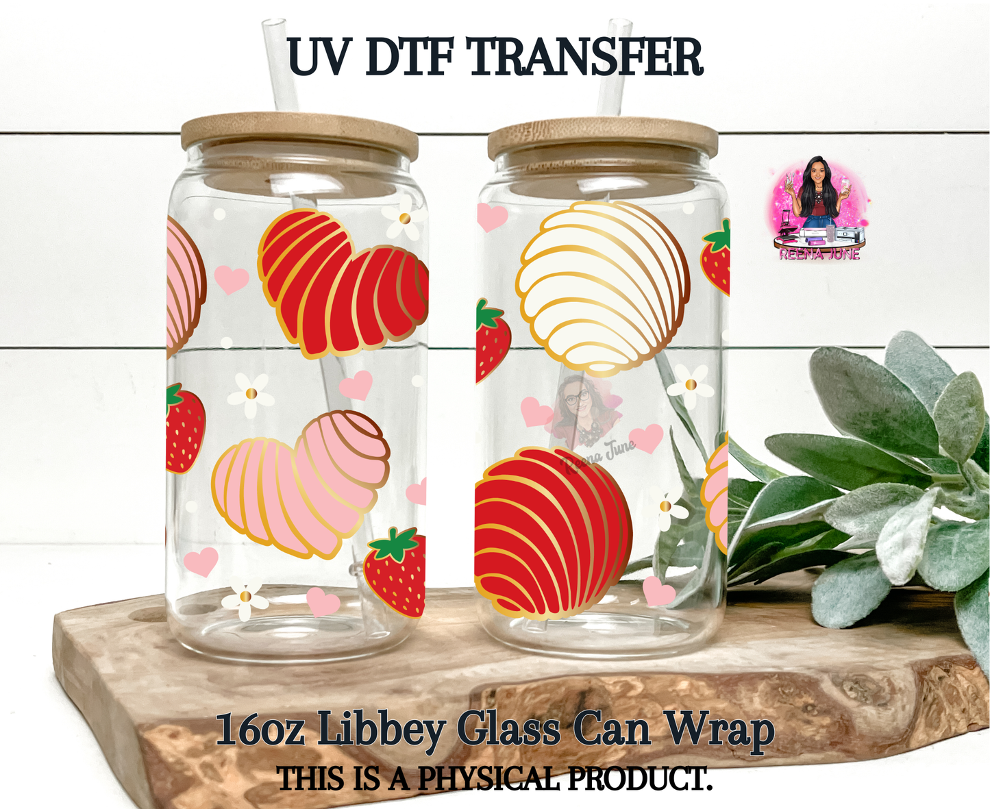 Conchas and Strawberries UV DTF Transfer