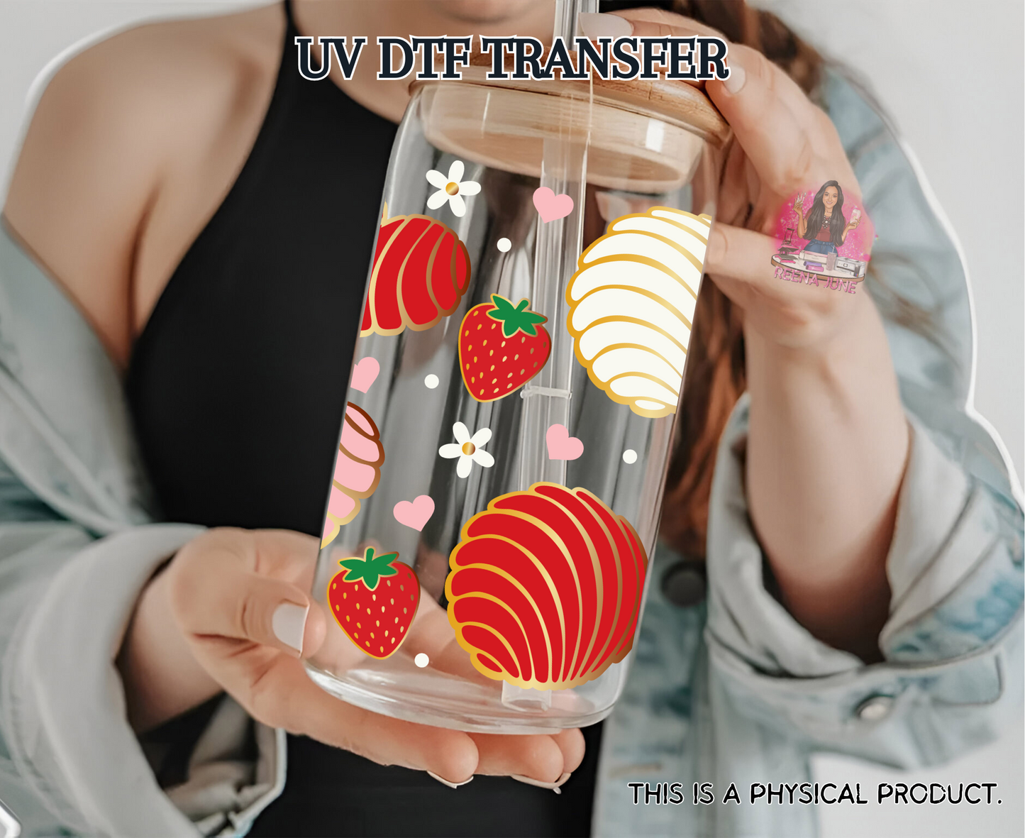 Conchas and Strawberries UV DTF Transfer