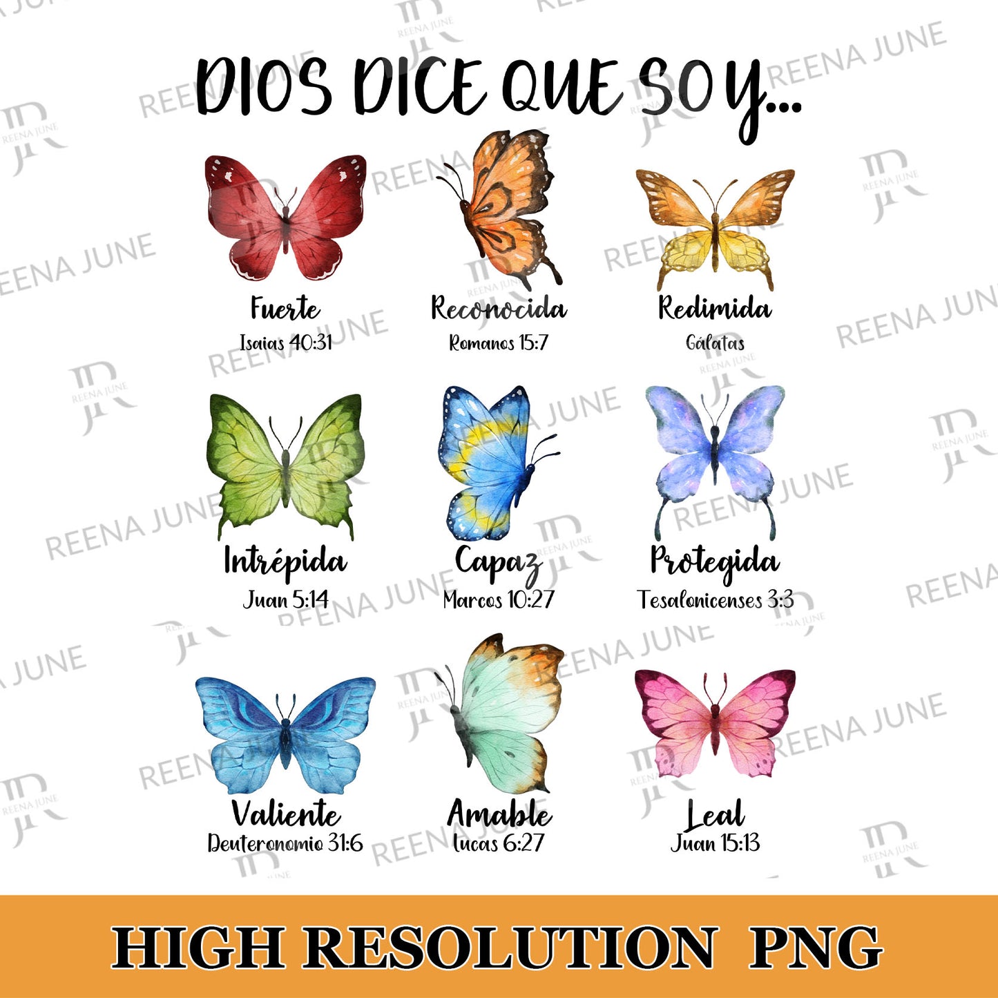 Dios dice que soy... Mariposas PNG