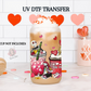 Nightmare Before Christmas Valentine's Day Cup Wrap - UV DTF Transfer for Cups - 16 oz Libbey Glass Decal