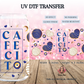 Evil Eye, Conchas & Cafecito UV DTF Transfer | Boho Coffee Cup Decal | 16 oz Libbey Glass Wrap