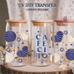 Evil Eye, Conchas & Cafecito UV DTF Transfer | Boho Coffee Cup Decal | 16 oz Libbey Glass Wrap