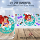 Mermaid Princess Inspired Starbucks UV DTF Transfer | Sea Princess Cold Cup Decal | 24 oz Reusable Cup Wrap