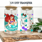 Mermaid Princess Inspired Starbucks UV DTF Transfer | Sea Princess Cold Cup Decal | 24 oz Reusable Cup Wrap