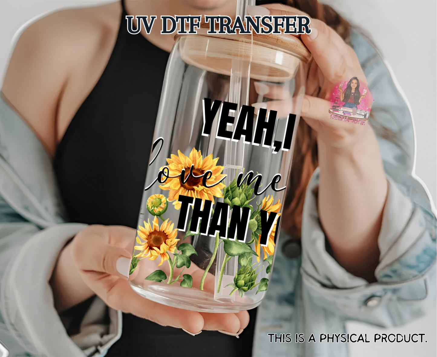 Flowers by Miley Cyrus UV DTF Transfer - Cup, Tumbler & Flat Surface Decal - Sunflower Cup Wrap