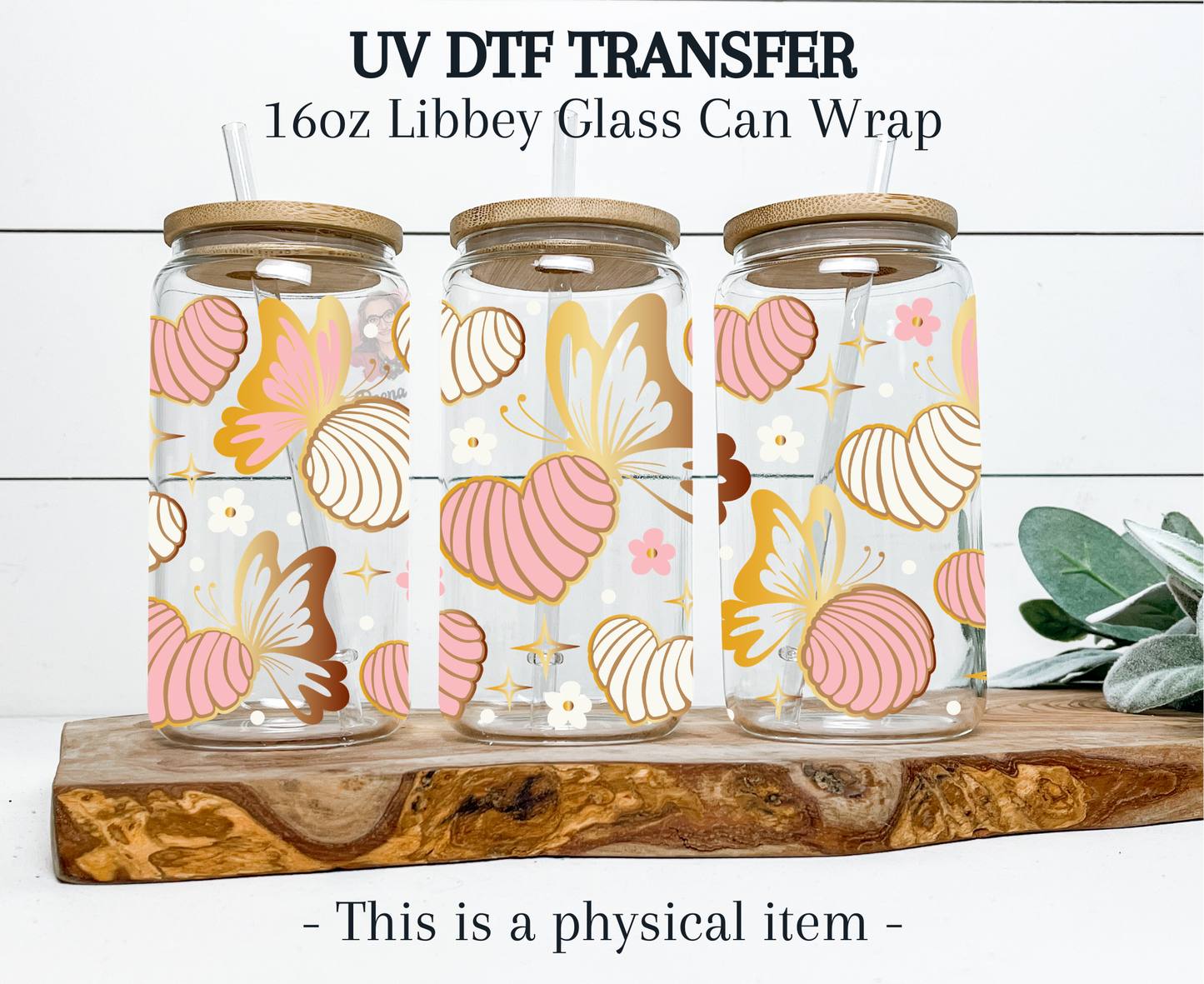 Conchas and Butterflies UV DTF Transfer