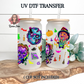 Neon Horror Movie Characters UV DTF Transfer | Spooky Glow Cup Decal | Waterproof Sticker for Tumblers & Glass Cups