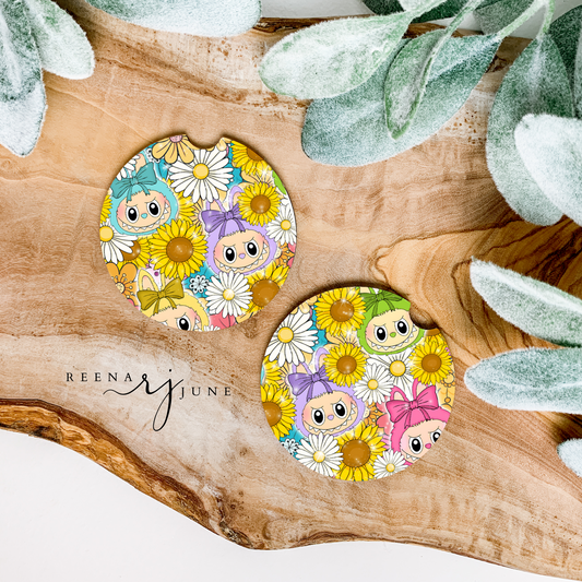 Labubu Car Coasters, Labubu Doll Car Accessories, Cute Car Decor, New car gift, Trending Gift, Labubu Monster Doll Accessories