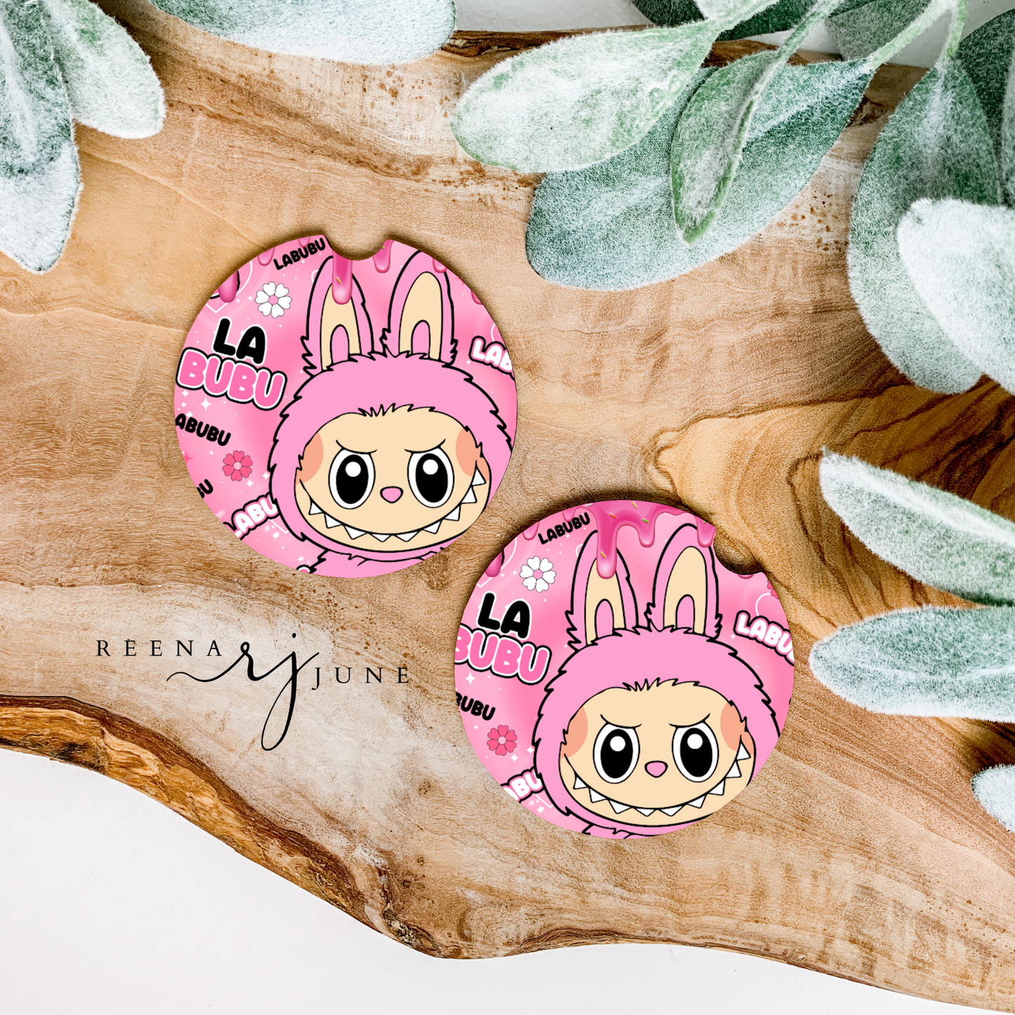 Labubu Car Coasters, Labubu Doll Car Accessories, Cute Car Decor, New car gift, Trending Gift, Labubu Monster Doll Accessories