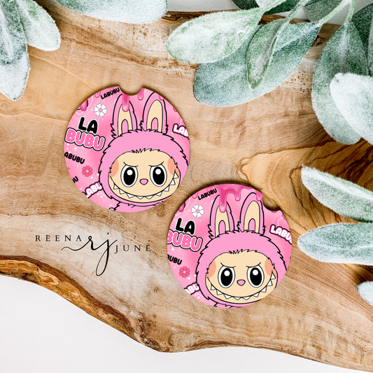 Labubu Car Coasters, Labubu Doll Car Accessories, Cute Car Decor, New car gift, Trending Gift, Labubu Monster Doll Accessories