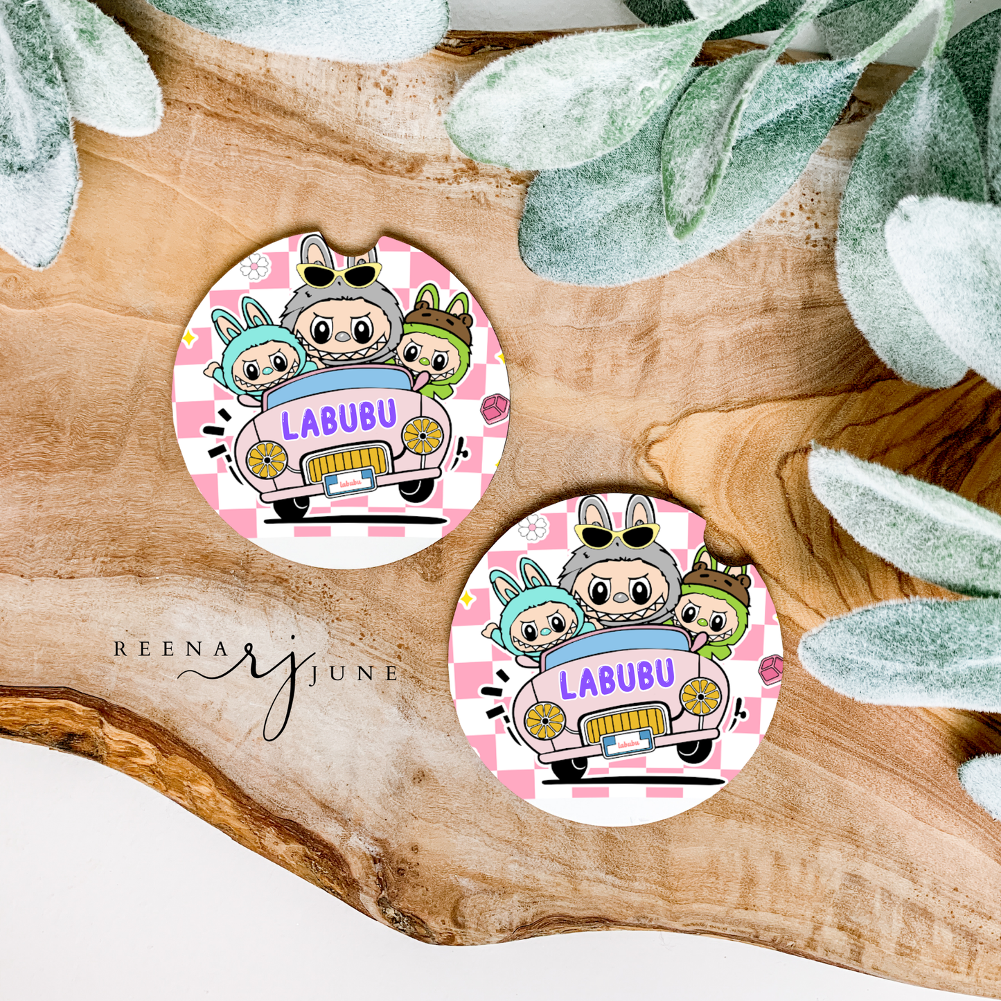 Labubu Car Coasters, Labubu Doll Car Accessories, Cute Car Decor, New car gift, Trending Gift, Labubu Monster Doll Accessories