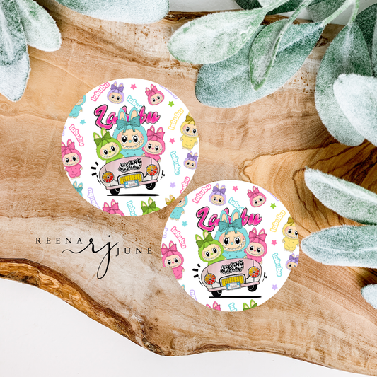 Labubu Car Coasters, Labubu Doll Car Accessories, Cute Car Decor, New car gift, Trending Gift, Labubu Monster Doll Accessories