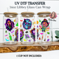Neon Horror Movie Characters UV DTF Transfer | Spooky Glow Cup Decal | Waterproof Sticker for Tumblers & Glass Cups