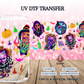 Neon Horror Movie Characters UV DTF Transfer | Spooky Glow Cup Decal | Waterproof Sticker for Tumblers & Glass Cups