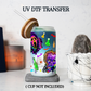Neon Horror Movie Characters UV DTF Transfer | Spooky Glow Cup Decal | Waterproof Sticker for Tumblers & Glass Cups
