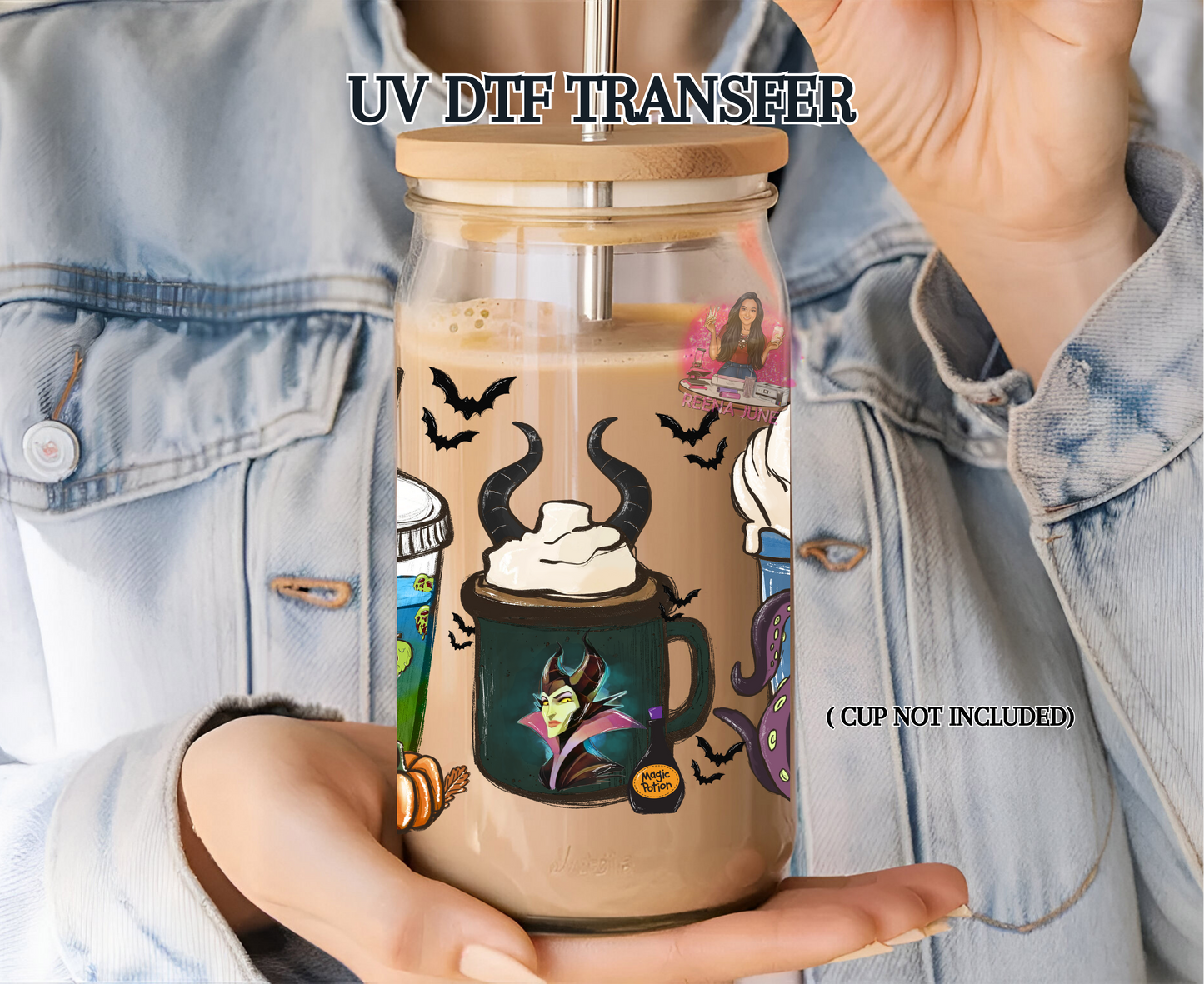 Evil Queen Inspired UV DTF Transfer | Disney Villain Queen Cup Decal | Waterproof Sticker for Tumblers & Glass Cups