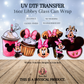 Minnie Mouse Inspired Ice Cream, Cookie & Cupcake UV DTF Transfer | Cute Dessert Cup Wrap | Waterproof Sticker for Tumblers & Glass Cups