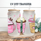 Pink Good Vibes Evil Eye UV DTF Transfer | Boho Aesthetic Cup Decal | Waterproof Sticker for Tumblers & Glass Cups