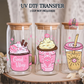 Pink Good Vibes Evil Eye UV DTF Transfer | Boho Aesthetic Cup Decal | Waterproof Sticker for Tumblers & Glass Cups