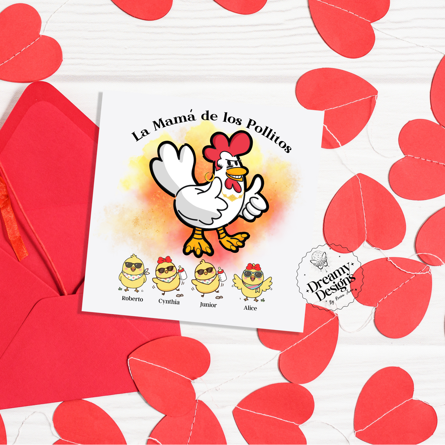 La Mamá de los Pollitos Custom Greeting Card - Spanish Gifts - Regalos para Mama - Gifts for Her