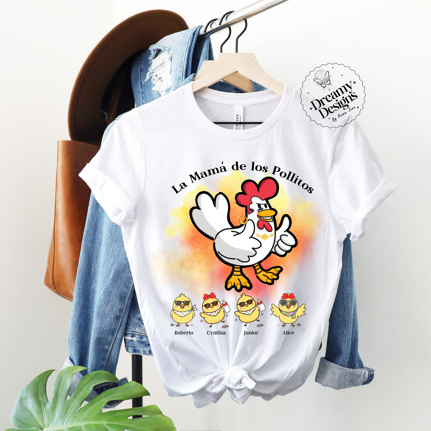 La Mama de los Pollitos T-Shirt - Custom Shirts - Personalized Tee for Women - Funny Gifts for Her