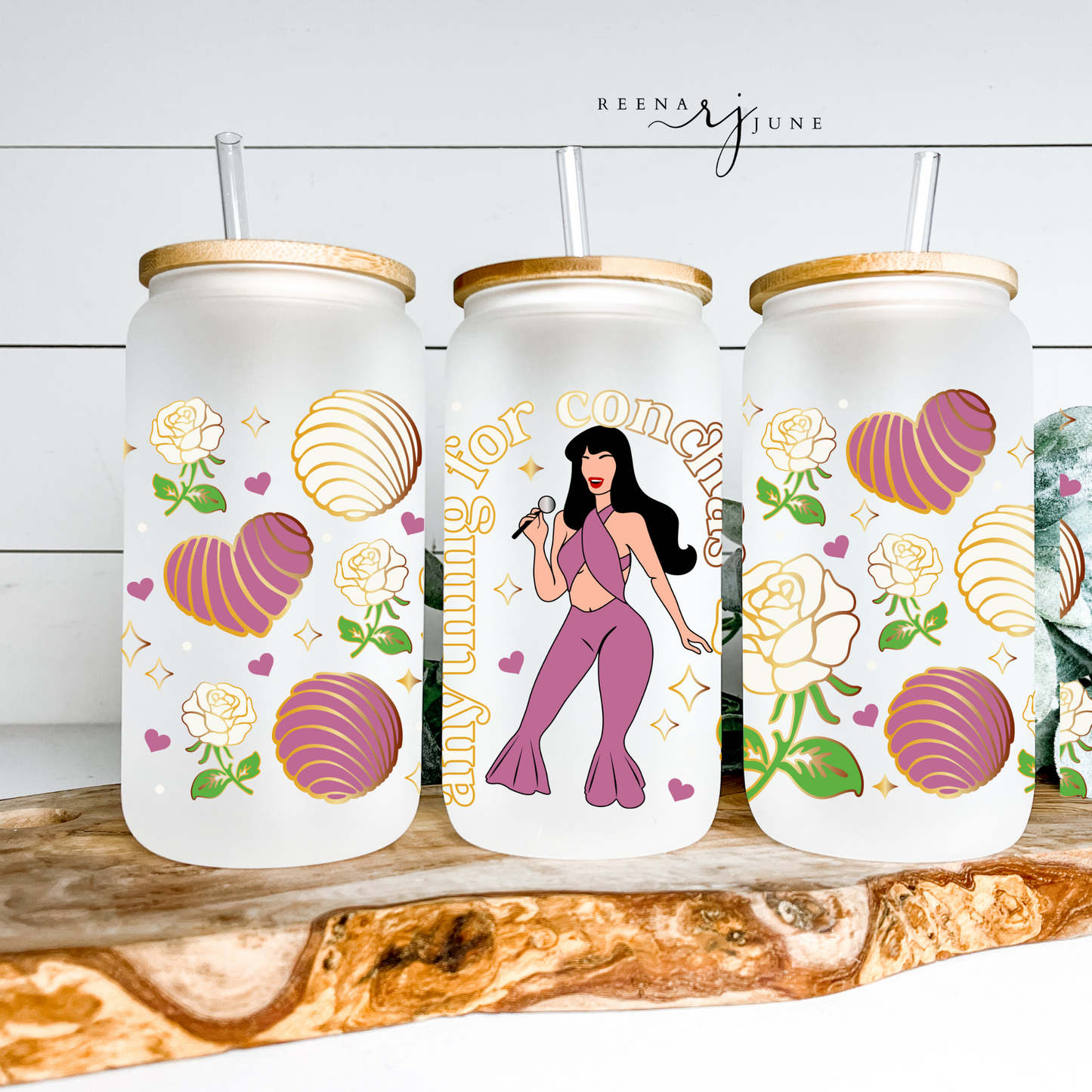 Anything for Conchas - Selena Quintanilla 16oz Libbey Glass