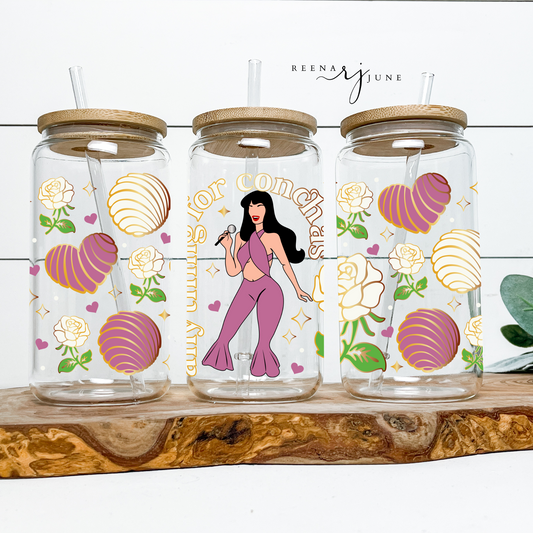 Anything for Conchas - Selena Quintanilla 16oz Libbey Glass