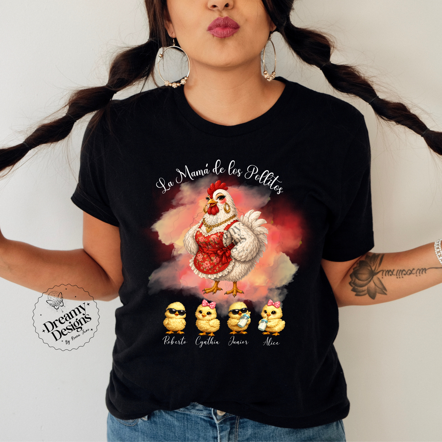 La Mama de los Pollitos T-Shirt - Custom Shirts - Personalized Tee for Women - Funny Gifts for Her
