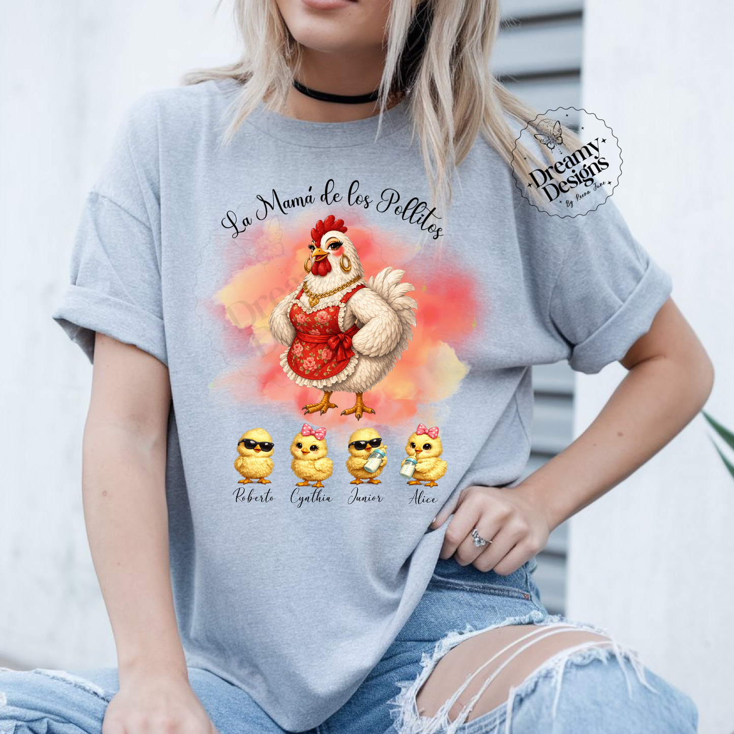 La Mama de los Pollitos T-Shirt - Custom Shirts - Personalized Tee for Women - Funny Gifts for Her