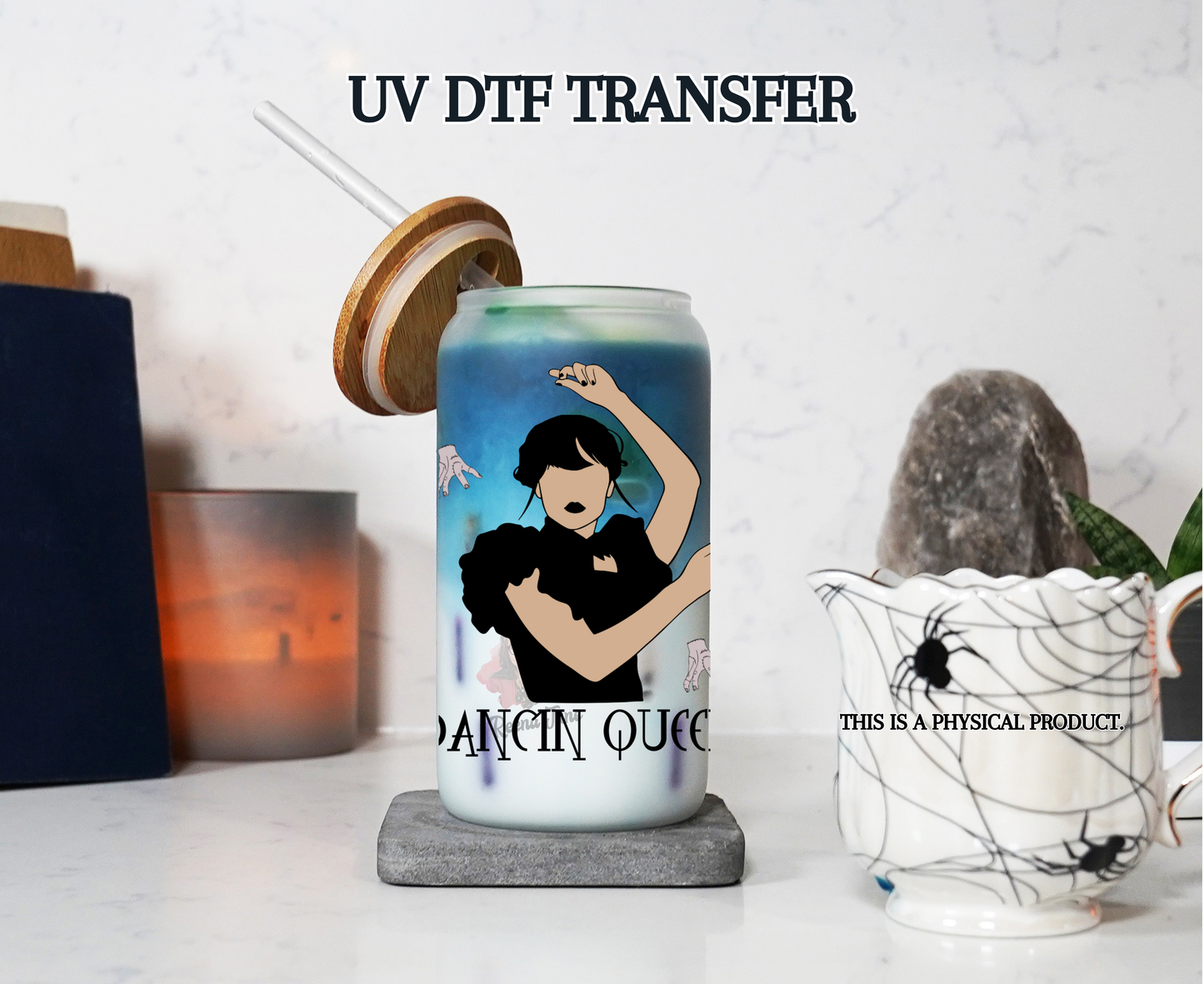 Wednesday - Dance Queen UV DTF Transfer - Spooky Cute Tumbler Wrap - Tumbler & Cup Wrap Decal