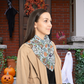 Nurse Scarf, Cozy Wrap for Fall, Halloween Fashion Accessory, Floral Scarf, Gift for Her, Stylish Autumn Scarf